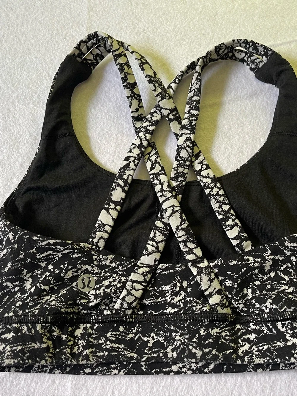 Lululemon athletica Black & White Crisscross Sports Bra